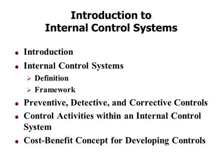 Introduction to Internal Control Systems