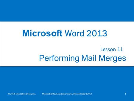 Performing Mail Merges