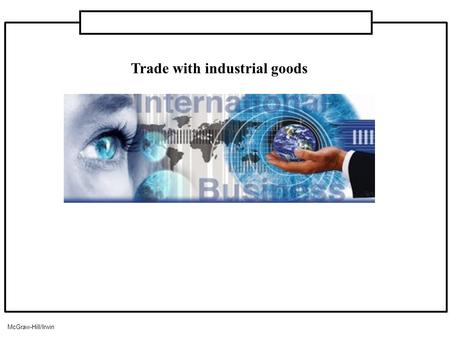 Trade with industrial goods McGraw-Hill/Irwin. Introduction 1.Industrial products sold in business-to-business markets also constitute (представляет)