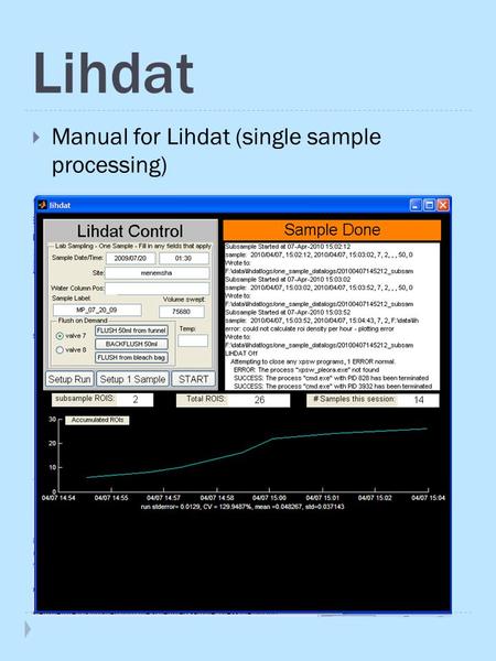 Lihdat  Manual for Lihdat (single sample processing)