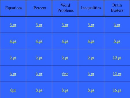 4 pt 5 pt 6 pt 8pt 3 pt 4 pt 5 pt 6 pt 8 pt 3 pt 4 pt 5 pt 6pt 8 pt 3 pt 4 pt 5 pt 6 pt 8 pt 6 pt 8 pt 10 pt 12 pt 16 pt 3 pt EquationsPercent Brain Busters.