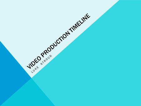 VIDEO PRODUCTION TIMELINE LUKE STROUD. FACT 1 The first video camera was made in The United States in 1867. It was called the zooprxisscope.