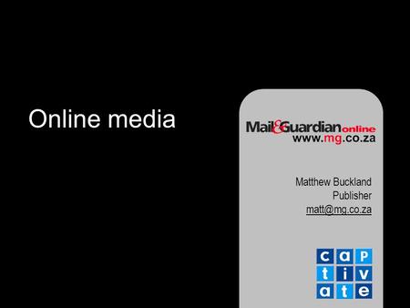 Online media Matthew Buckland Publisher