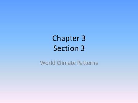 World Climate Patterns