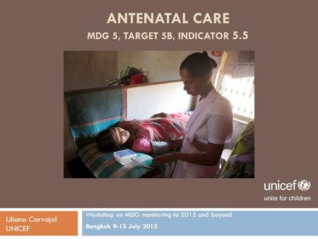 Antenatal care MDG 5, Target 5b, Indicator 5.5