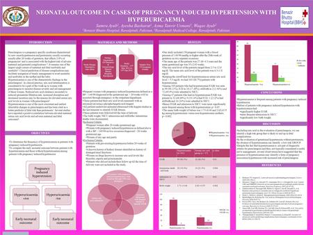 TEMPLATE DESIGN © 2008 www.PosterPresentations.com NEONATAL OUTCOME IN CASES OF PREGNANCY INDUCED HYPERTENSION WITH HYPERURICAEMIA Samra Ayub 1, Ayesha.