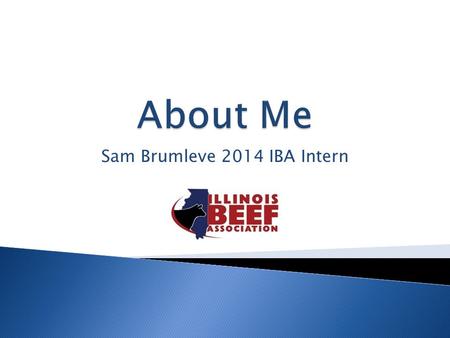 Sam Brumleve 2014 IBA Intern.  From DeWitt, IL  Grew up showing cattle from ages 8-19  Continued passion for cattle industry after my show career was.