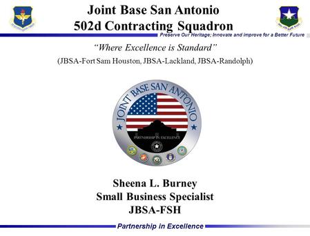 502d Contracting Squadron Small Business Specialist