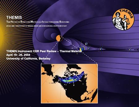 THEMIS Instrument Thermal Peer Review 1 UCB, February 26, 2004 THEMIS T IME H ISTORY OF E VENTS AND M ACROSCALE I NTERACTIONS DURING S UBSTORMS RESOLVING.
