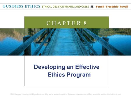 Developing an Effective Ethics Program