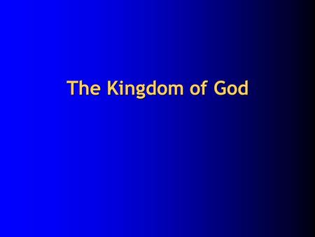 The Kingdom of God. The Exodus Event The Davidic Monarchy The Prophetic Promise Three Windows: A Growing Vision.