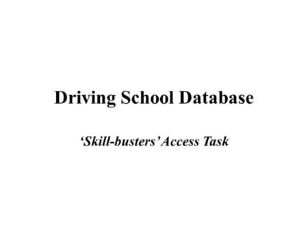 Driving School Database