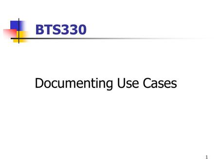 BTS330 Documenting Use Cases.