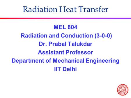 Radiation Heat Transfer