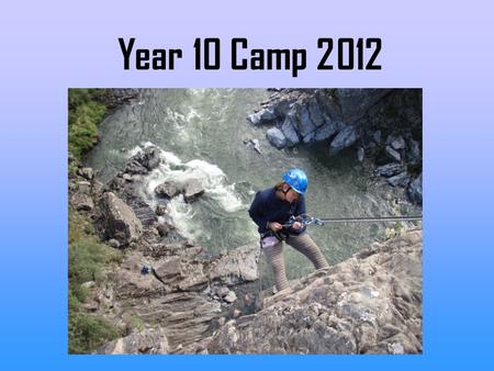 Year 10 Camp 2012. Agenda Welcome Record of Attendance Outline of meeting: -Proposal for 2012 -Dates -Example Programme -Budget -Location -Equipment -Philosophy.