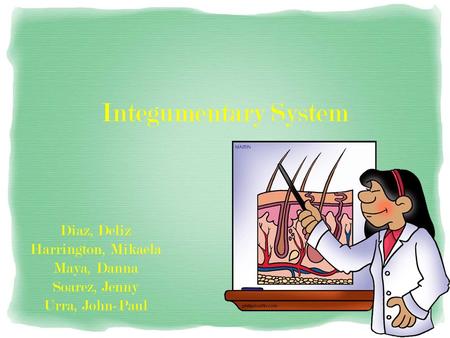 Integumentary System Diaz, Deliz Harrington, Mikaela Maya, Danna