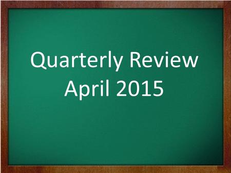 Quarterly Review April 2015. Calculate the average speed of the runner. SHOW YOUR WORK!