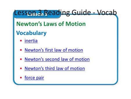 Lesson 3 Reading Guide - Vocab