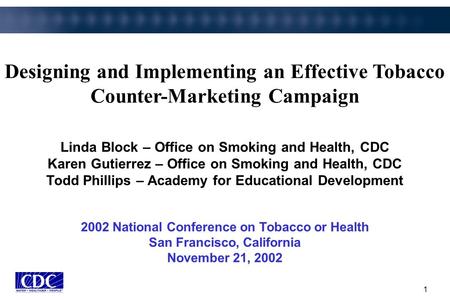 Linda Block – Office on Smoking and Health, CDC