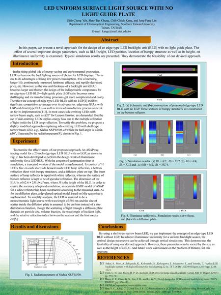 In this paper, we present a novel approach for the design of an edge-type LED backlight unit (BLU) with no light guide plate. The effect of several important.