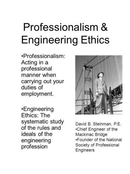 Professionalism & Engineering Ethics