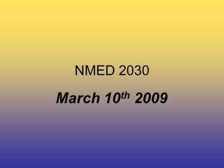 NMED 2030 March 10 th 2009. NMED 2030 Today’s Class… Audio Video Assignment.