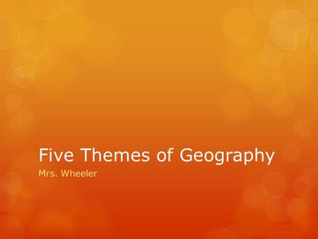 Five Themes of Geography