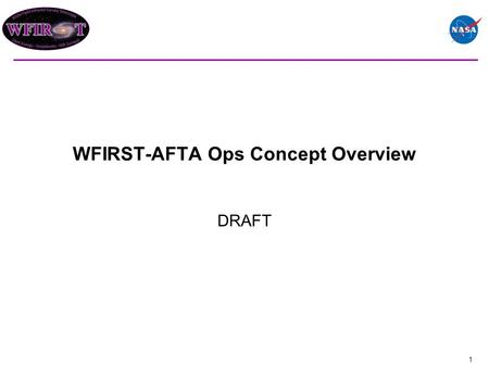 WFIRST-AFTA Ops Concept Overview DRAFT 1. Multiple surveys with different requirements to implement the various science programs –High Latitude Survey.