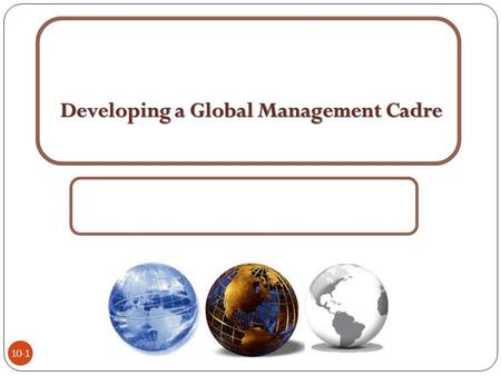 Developing a Global Management Cadre