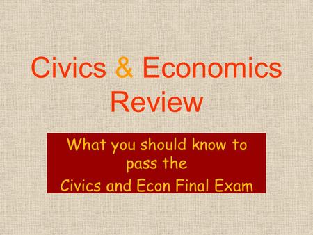 Civics & Economics Review