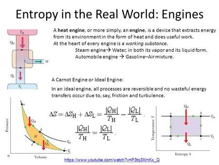 Entropy in the Real World: Engines