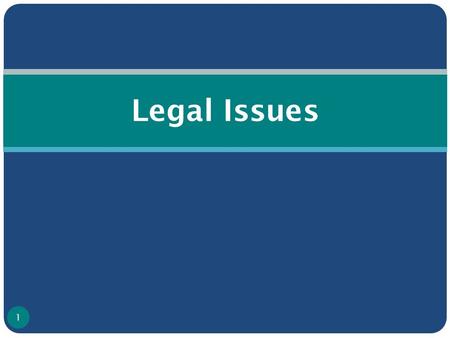 Legal Issues 1. Is Drug Use Legal? What are the Laws on Drugs? ● Use of some drugs is legal while others is illegal. ● Legal Drugs: Tobacco, bhang, prescribed.