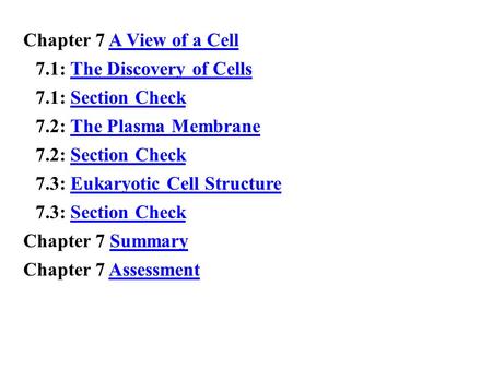 Chapter Contents – page viii