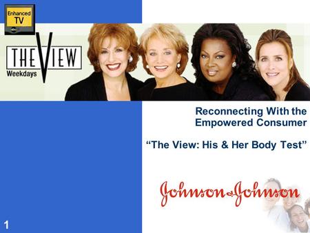 1 Reconnecting With the Empowered Consumer “The View: His & Her Body Test”