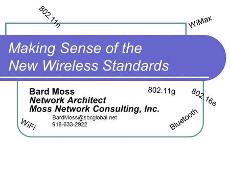 Making Sense of the New Wireless Standards