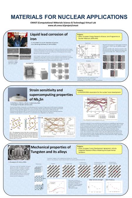 MATERIALS FOR NUCLEAR APPLICATIONS CMAST (Computational MAterials Science & Technology) Virtual Lab www.afs.enea.it/project/cmast Computational Materials.