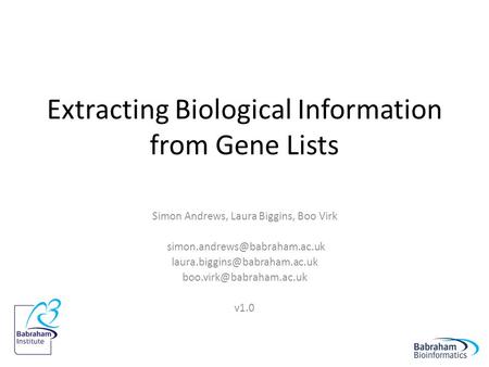 Extracting Biological Information from Gene Lists