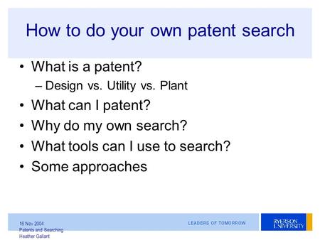 How to do your own patent search