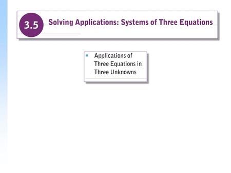 Example The sum of three numbers is 6. The first number plus twice the second, minus the third is 2. The first minus the second, plus three times the.