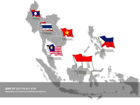 MAP OF SOUTHEAST ASIA Illustrations of country and administry districts.