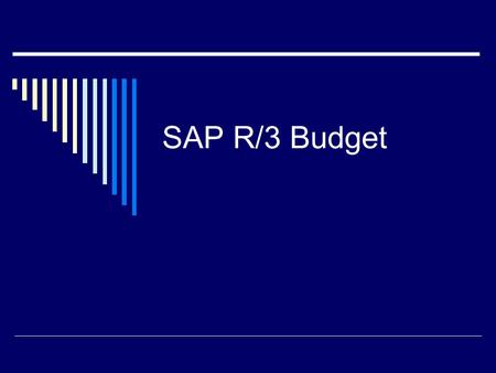 SAP R/3 Budget. SAP R/3 Costs  Hardware  Software  Add-on software and hardware  Implementation process  Training of operators  Maintaining the.