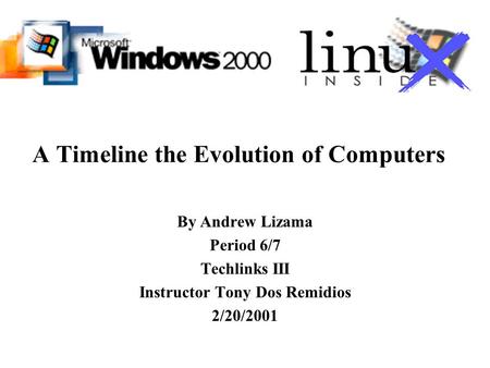 A Timeline the Evolution of Computers