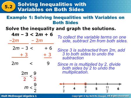 Example 1: Solving Inequalities with Variables on Both Sides