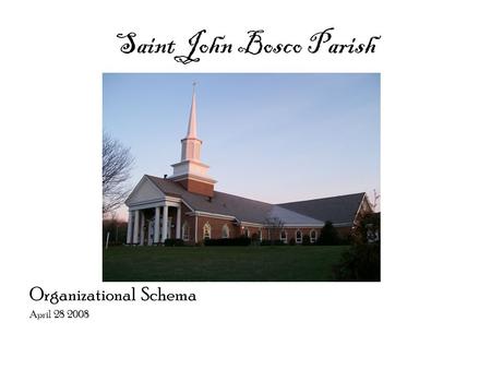 Saint John Bosco Parish Organizational Schema April 28 2008.