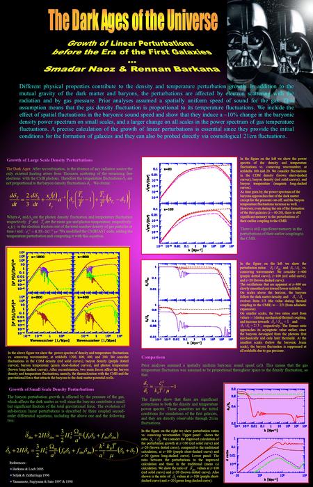 Different physical properties contribute to the density and temperature perturbation growth. In addition to the mutual gravity of the dark matter and baryons,