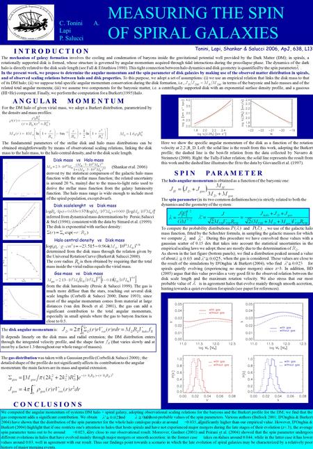 I N T R O D U C T I O N The mechanism of galaxy formation involves the cooling and condensation of baryons inside the gravitational potential well provided.