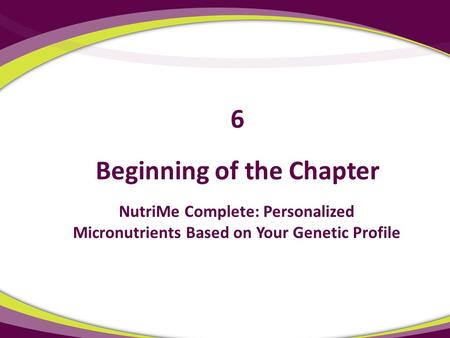 Beginning of the Chapter NutriMe Complete: Personalized Micronutrients Based on Your Genetic Profile 6.