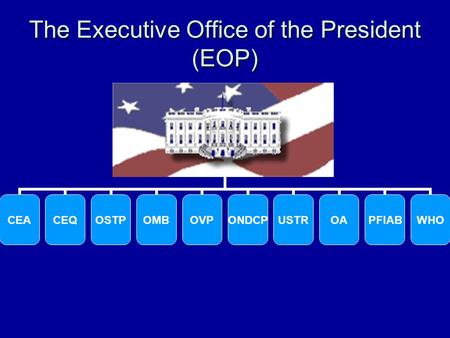 The Executive Office of the President (EOP). Office of Management and Budget (OMB)