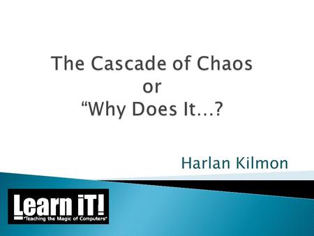 Harlan Kilmon.  Harlan is a graduate of George Mason University, specializing in Vocational Sociology.  Currently, Harlan is an instructor for the Professional.