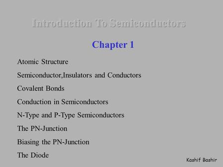 Introduction To Semiconductors